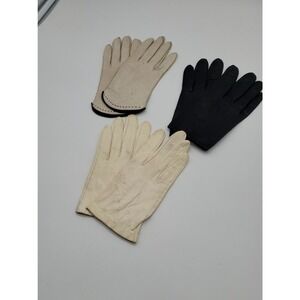 Lot of 3 Womens Small Vintage Leather‎ Gloves